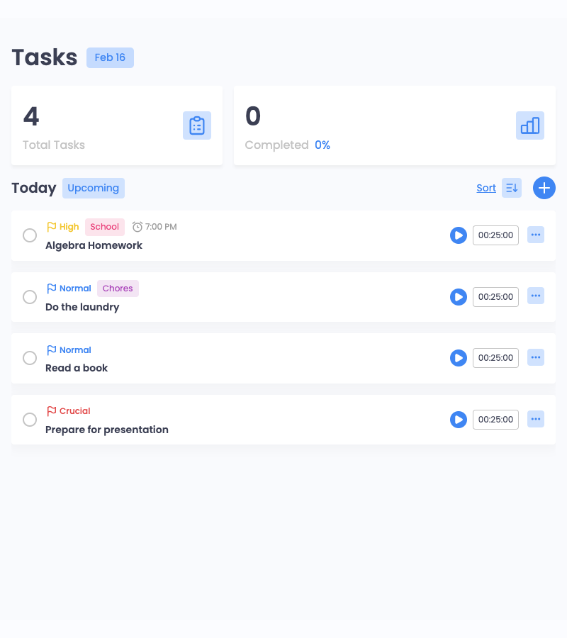 To do list with time tracking